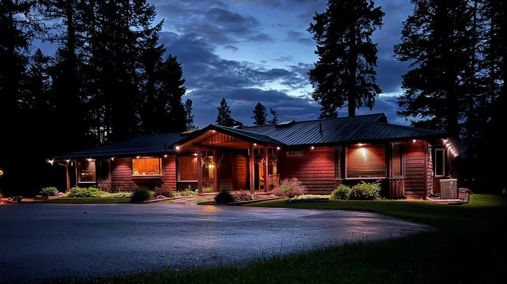 Permanent pot light effect on a Priddis acreage home